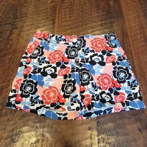 Crown & Ivy Shorts Women's Size 4 Blue Red Black Floral‎ Bright Colorful Preppy